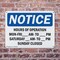 Signmission Hours Of Operation Mon - Fri _ Am - _, 10 in W x Rectangle, Plastic OS-2PACK-NS-P-710-L-13541 - alternate 8
